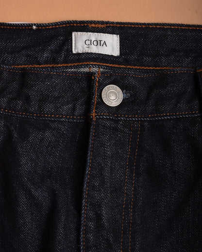 CIOTA WIDE BAGGY 5 POCKET PANTS - DARK NAVY (ONE WASH)