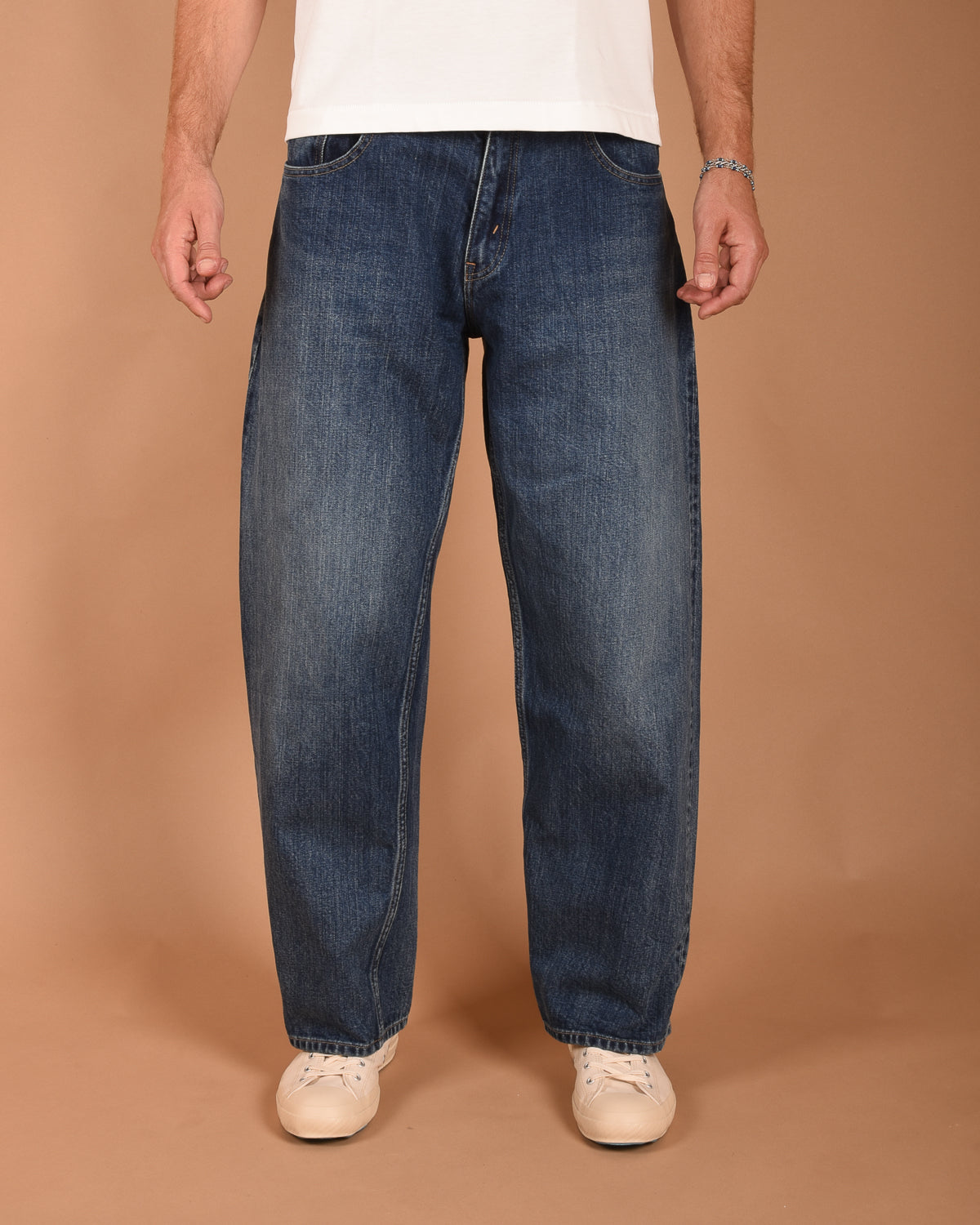 CIOTA BAGGY 5 POCKET PANTS - MEDIUM BLUE