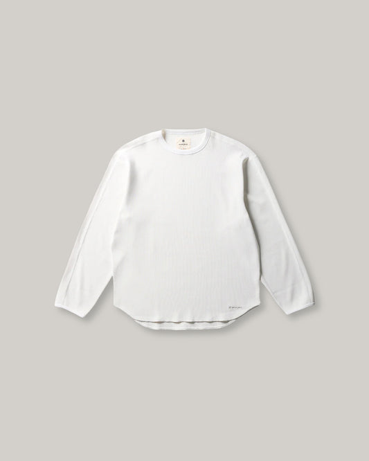 SNOW PEAK DRY WAFFLE  LONG-SLEEVE T-SHIRT - OFF-WHITE