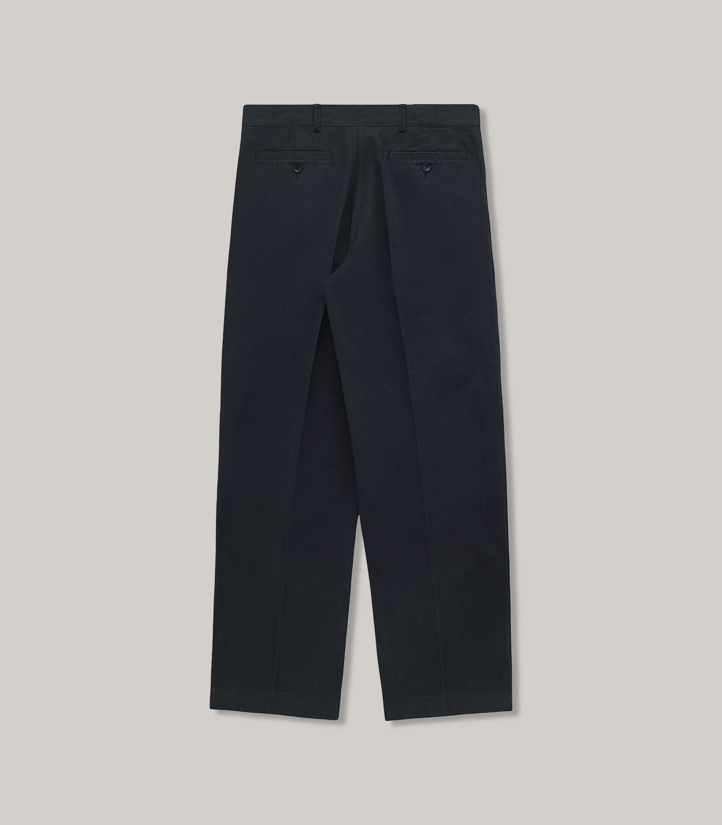 KNICKERBOCKER PLEATED TWILL COTTON CANAL PANT - NAVY