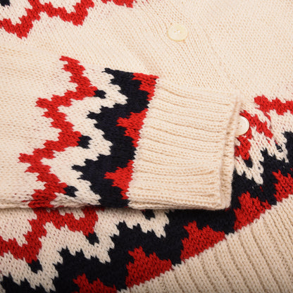 &DAUGHTER BANSHA FAIR ISLE CARDIGAN  - ECRU/ RED/ NAVY