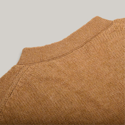 &DAUGHTER SHETLAND ARGYLE GRANDAD CARDIGAN - MUSTARD/ ECRU