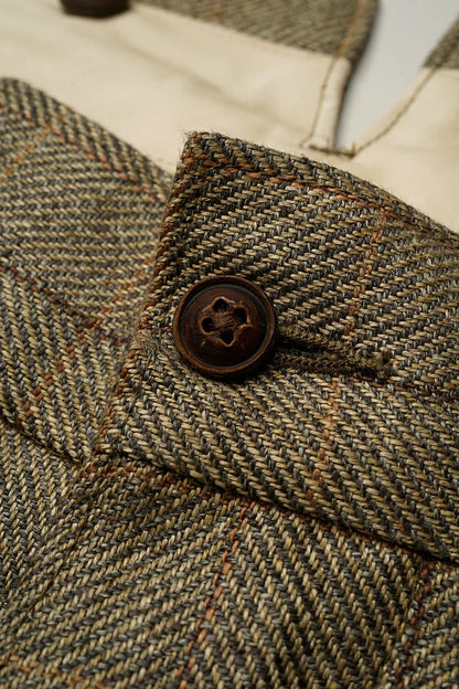 NIGEL CABOURN ENGINEER PANTS - HEMP LINEN CHECK
