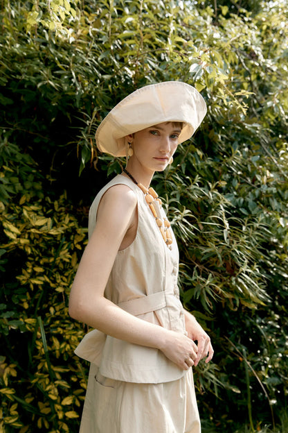 CAWLEY BRITISH DRY OILSKIN SUN HAT - NATURAL