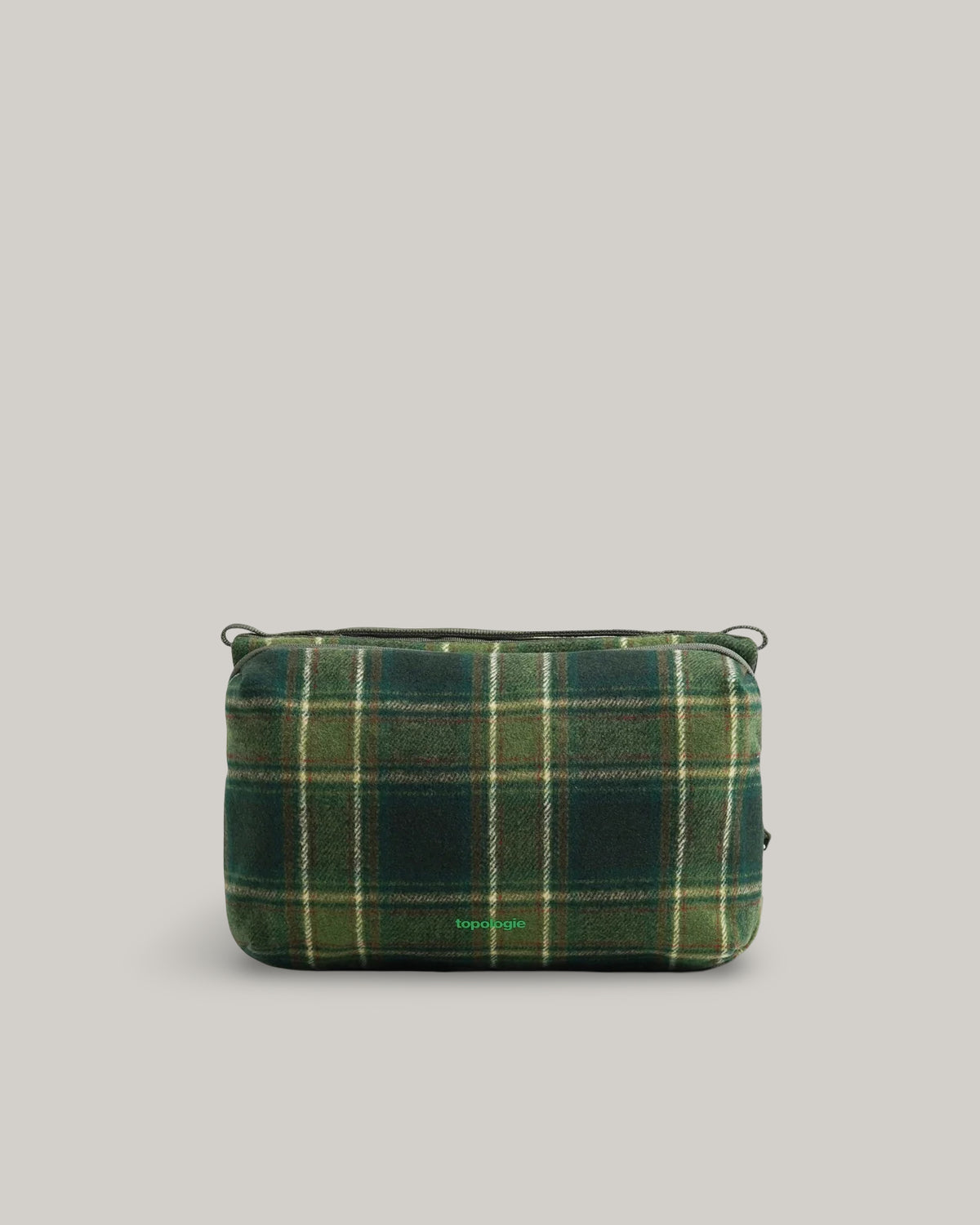 TOPOLOGIE BOTTLE SACOCHE LARGE GREEN CHECK WOOL