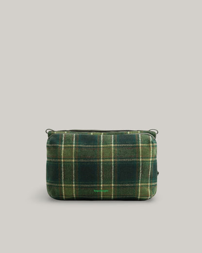 TOPOLOGIE BOTTLE SACOCHE LARGE GREEN CHECK WOOL