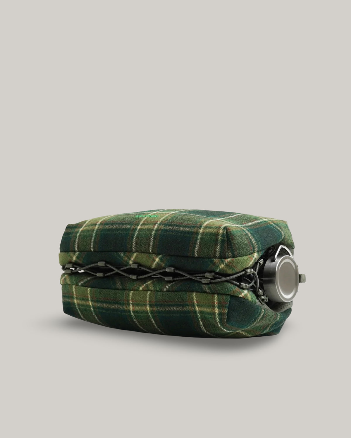 TOPOLOGIE BOTTLE SACOCHE LARGE GREEN CHECK WOOL