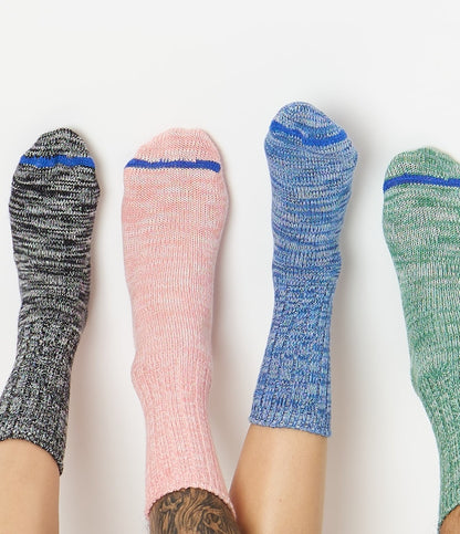 MERZ B. SCHWANEN GS07 MELANGE SOCKS - PEACH/ NATURE