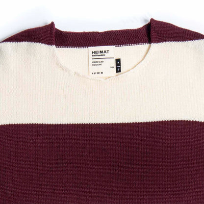 HEIMAT HARBOUR RUGBY SWEATER - SEASHELL/ BURGUNDY