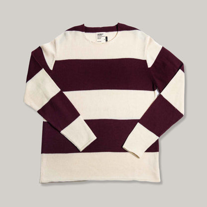 HEIMAT HARBOUR RUGBY SWEATER - SEASHELL/ BURGUNDY
