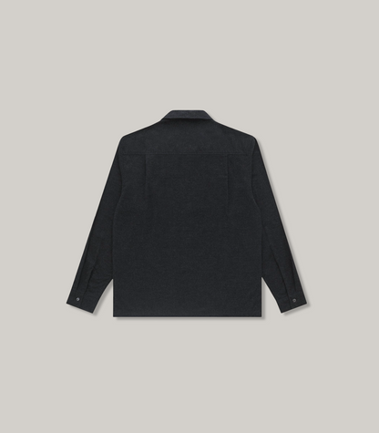 KNICKERBOCKER HILL COTTON & CASHMERE SHIRT - CHARCOAL