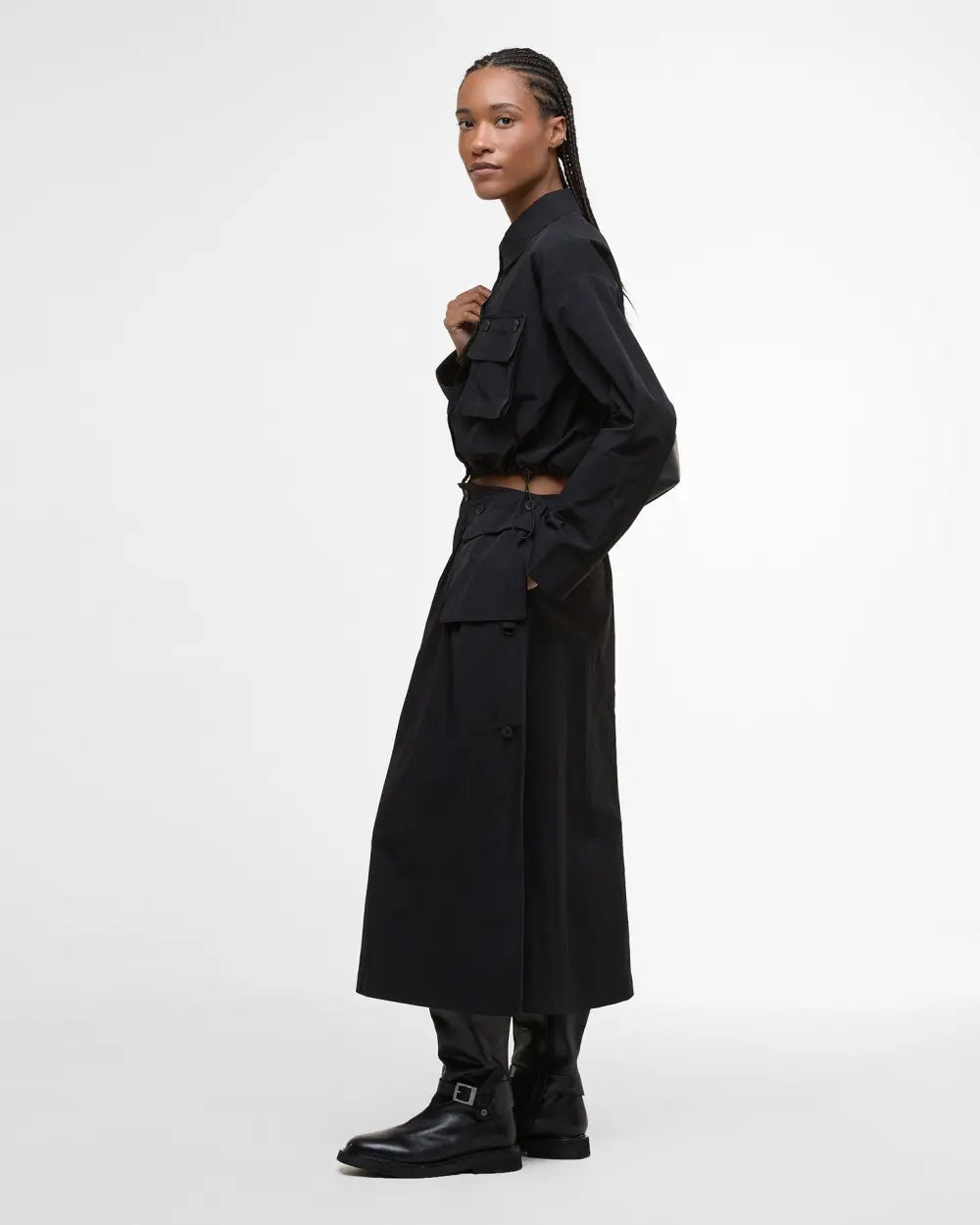 BARBOUR IMELDA MIDI SKIRT - BLACK