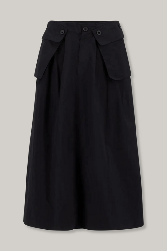BARBOUR IMELDA MIDI SKIRT - BLACK