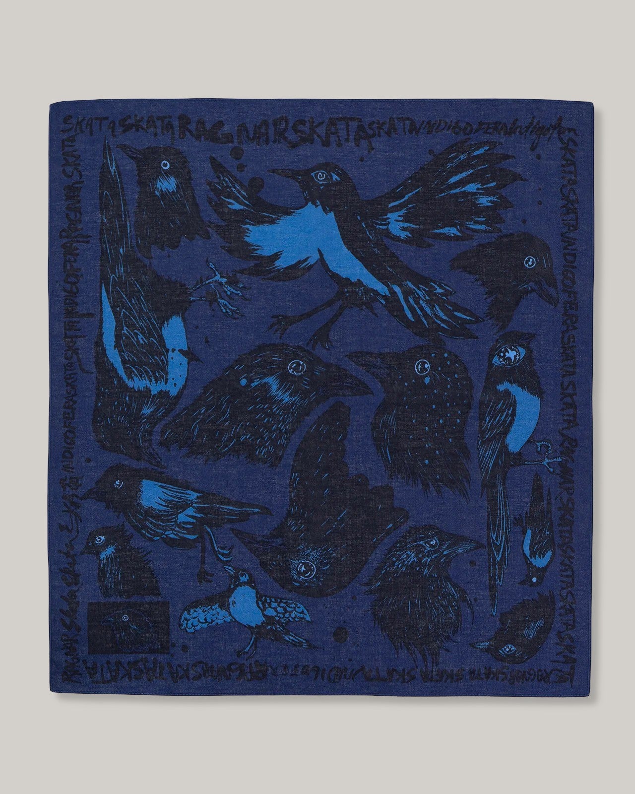 INDIGOFERA x RAGNAR PERSSON DEVIL'S BIRD BANDANA - BLUE/ BLACK