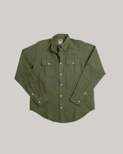 HEIMAT COTTON/ HEMP WORK SHIRT - MILITARY GREEN