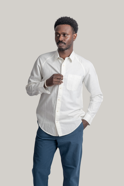 HEIMAT COTTON/ HEMP ARTIST SHIRT GD - WHITE