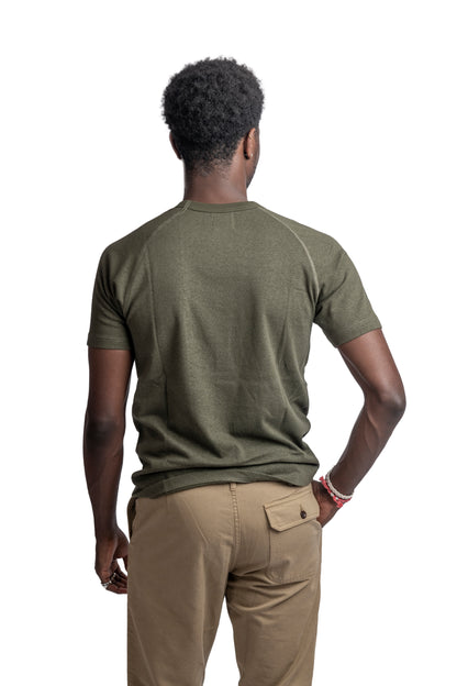 HEIMAT RAGLAN COTTON/HEMP T-SHIRT - MILITARY GREEN