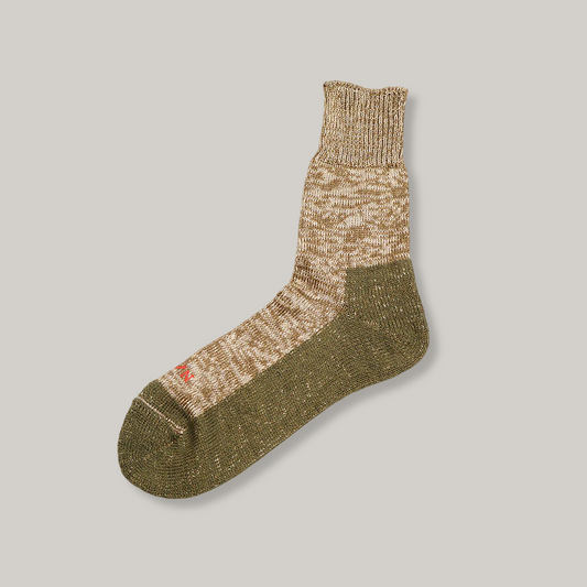 NIGEL CABOURN  COTTON LINEN PILE SOCKS  - BEIGE