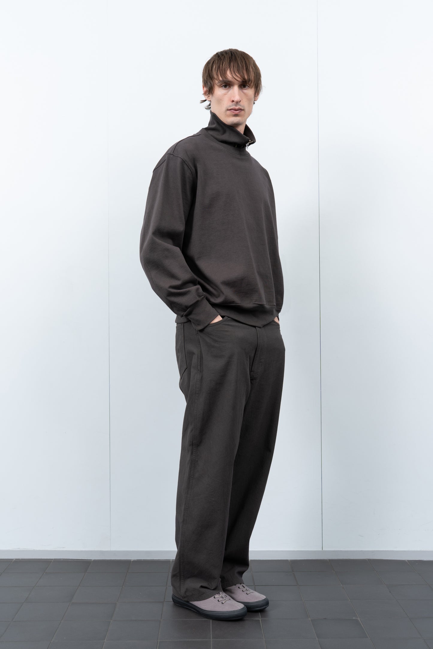 LADY WHITE CO. LAYERED 1/4 ZIP - PEWTER