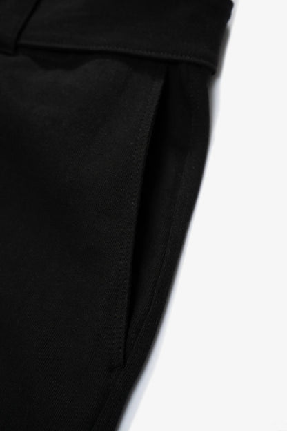 LADY WHITE CO. BELTED JERSEY TROUSER - BLACK