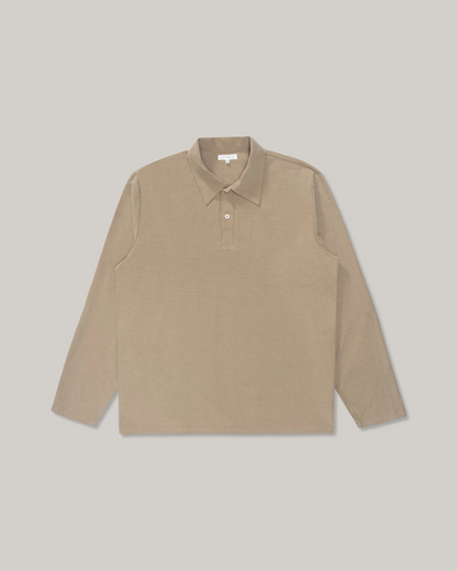 LADY WHITE CO. TWO BUTTON NEP POLO - SAND