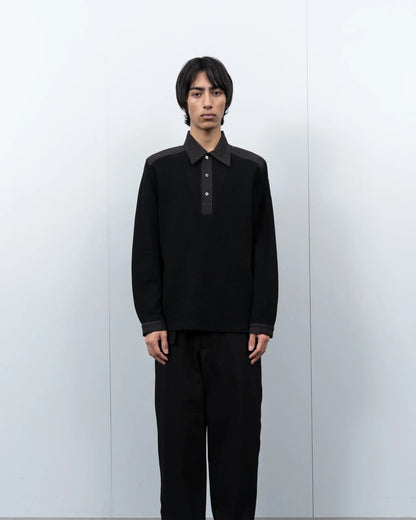 LADY WHITE CO. DOUBLE KNIT POLO - BLACK