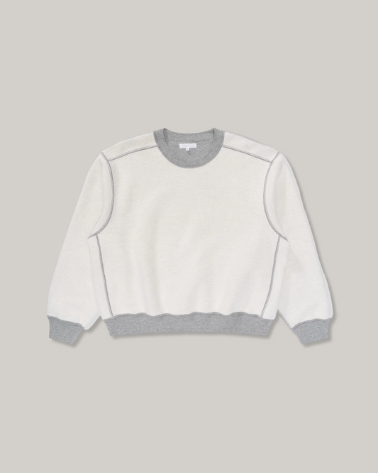 LADY WHITE CO. MINI CREWNECK - REVERSE HEATHER GREY
