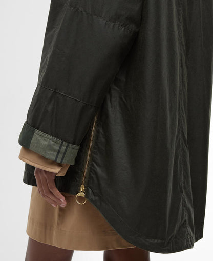 BARBOUR RAELYNN WAXED JACKET - ARCHIVE OLIVE/ ANCIENT TARTAN