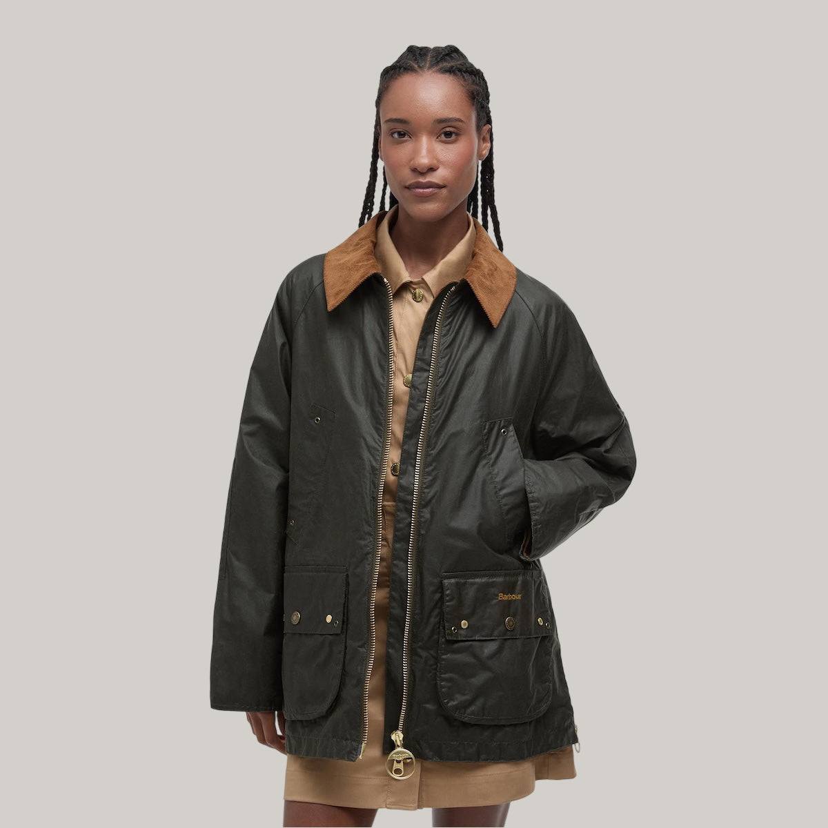 BARBOUR RAELYNN WAXED JACKET - ARCHIVE OLIVE/ ANCIENT TARTAN