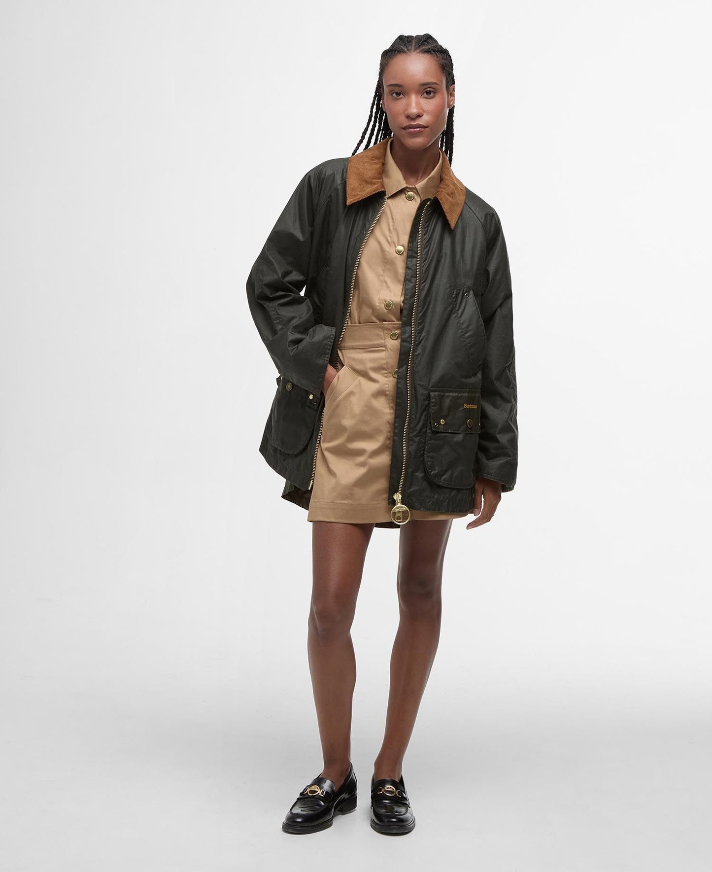 BARBOUR RAELYNN WAXED JACKET - ARCHIVE OLIVE/ ANCIENT TARTAN