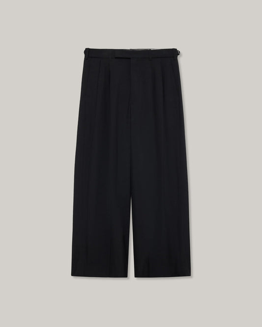 MARKA TWO TUCK BAGGY TROUSERS - CHAMBRAY BLACK