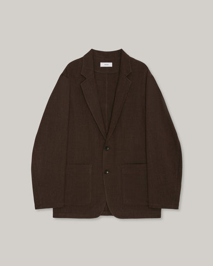 MARKA WOOL SERGE STROLL AROUND JACKET - BROWN BIRD'S EYE