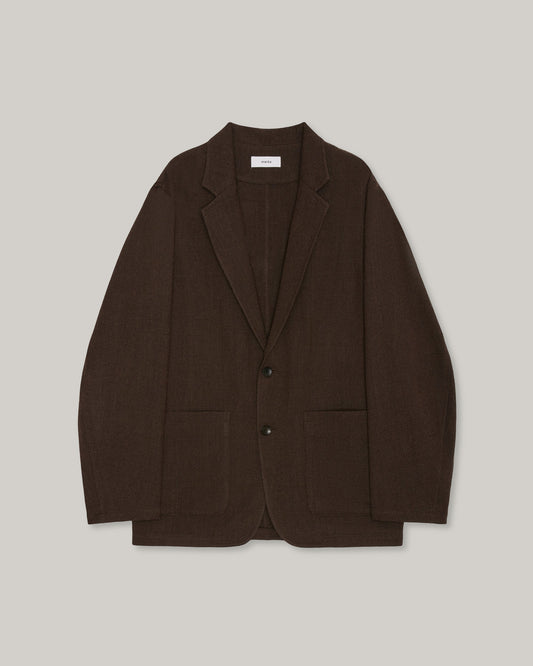 MARKA WOOL SERGE STROLL AROUND JACKET - BROWN BIRD'S EYE
