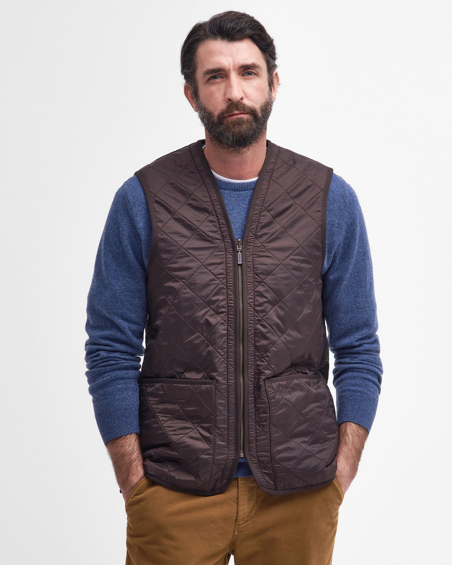 BARBOUR POLARQUILT LINER  - DARK BROWN
