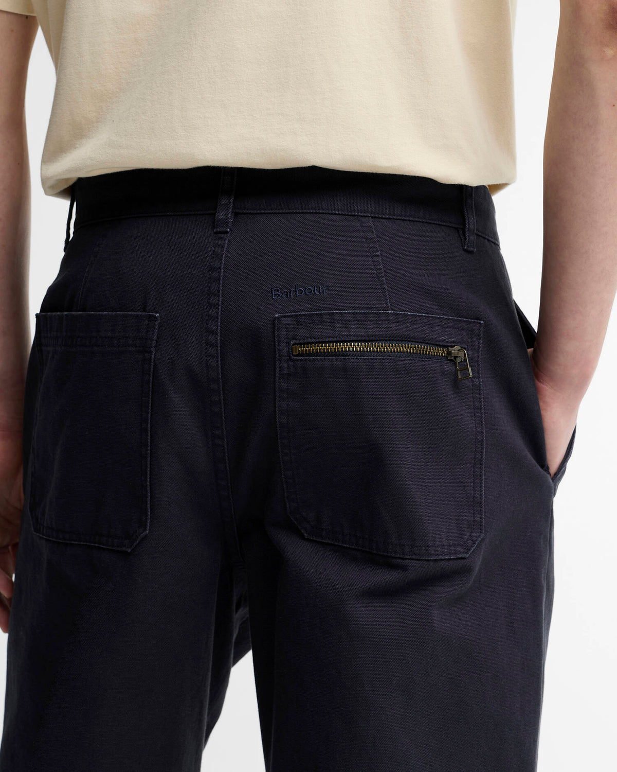 BARBOUR URSULA OVERSIZED CANVAS TROUSERS - DARK NAVY