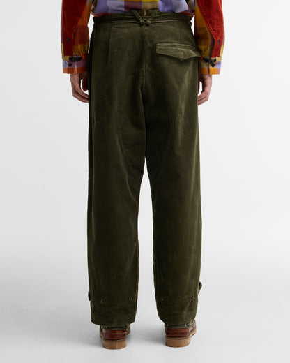 BARBOUR x NORBIT OVERSIZED CORD TROUSERS - OLIVE