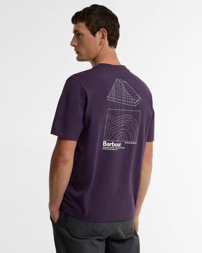 BARBOUR WOODBINE RELAXED GRAPHIC T-SHIRT - GRAPE