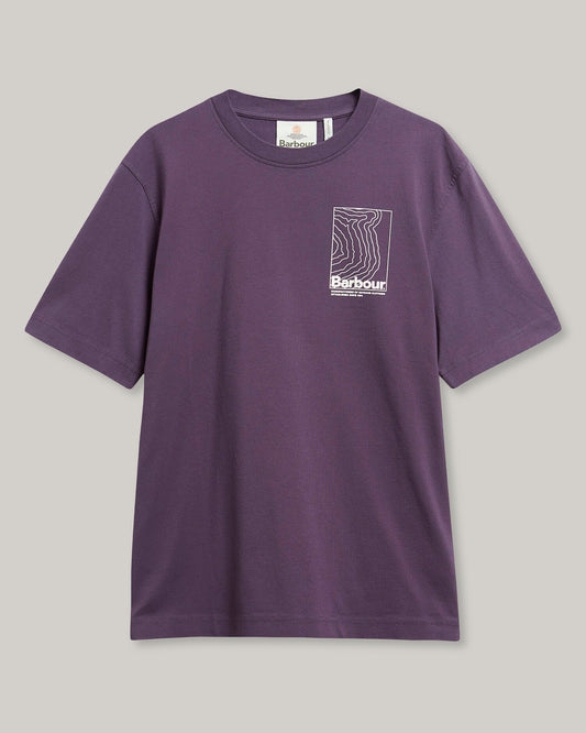 BARBOUR WOODBINE RELAXED GRAPHIC T-SHIRT - GRAPE