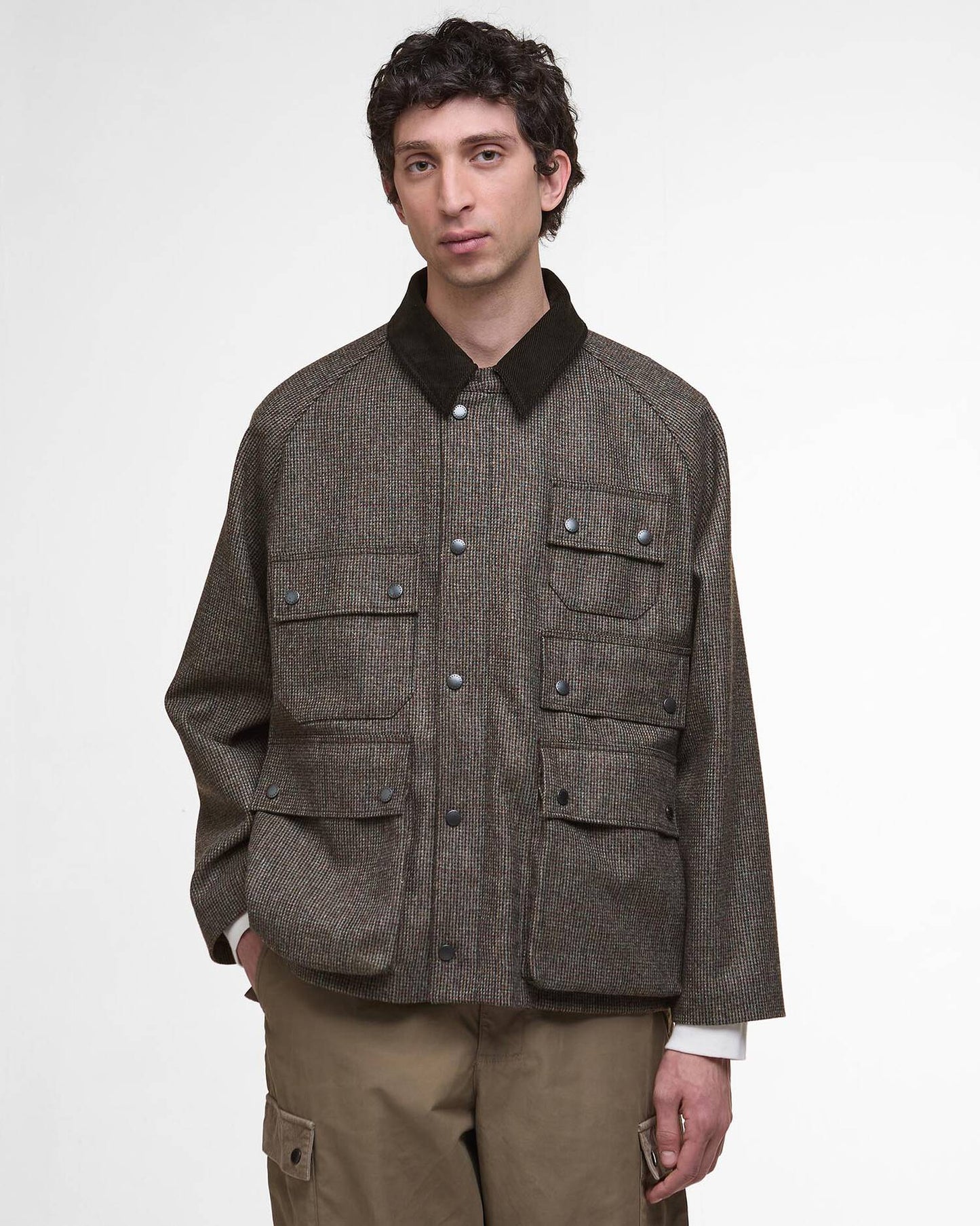 BARBOUR EDITOR WOOL JACKET - OLIVE CHECK
