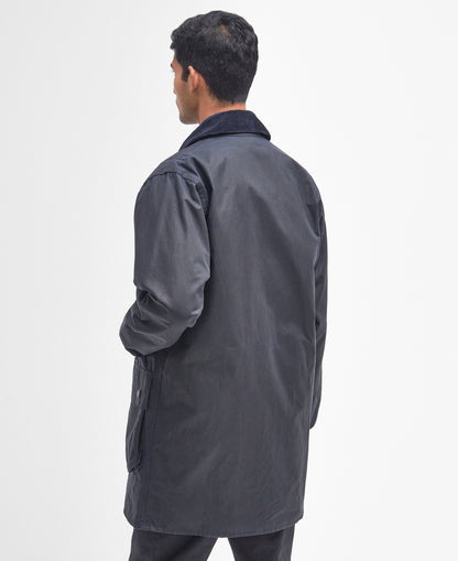 BARBOUR BORDER WAX JACKET - NAVY