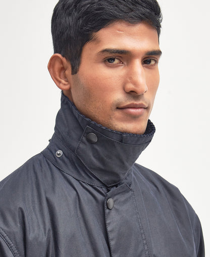 BARBOUR BORDER WAX JACKET - NAVY