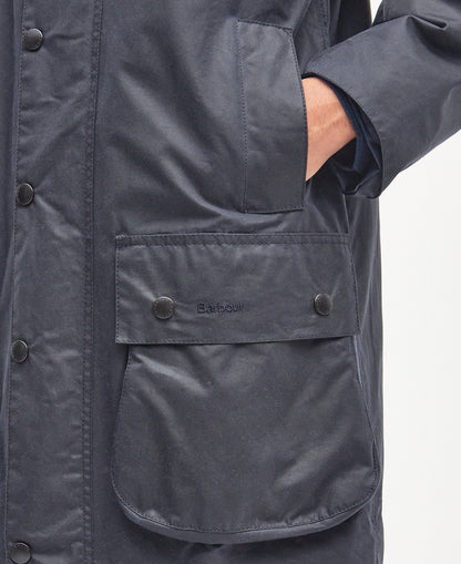 BARBOUR BORDER WAX JACKET - NAVY