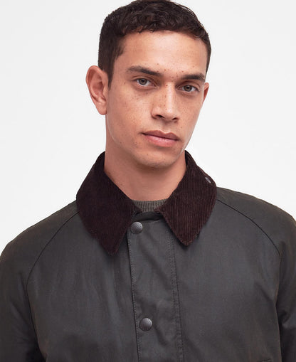 BARBOUR BORDER WAX JACKET - SAGE