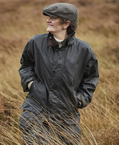 BARBOUR BORDER WAX JACKET - SAGE