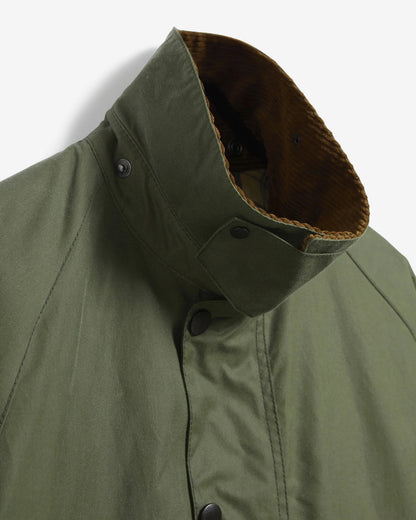 BARBOUR OS TRANSPORT WAXED JACKET - LIGHT MOSS