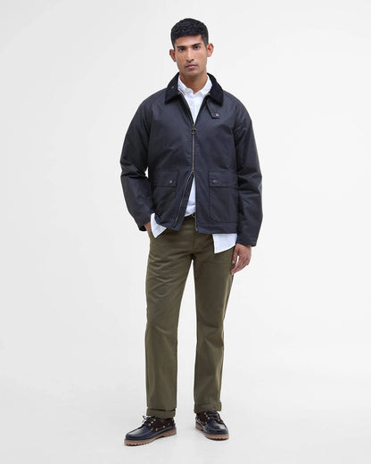BARBOUR SHORT BEDALE WAXED JACKET -  CLASSIC NAVY