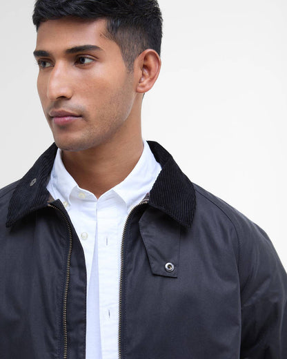 BARBOUR SHORT BEDALE WAXED JACKET -  CLASSIC NAVY