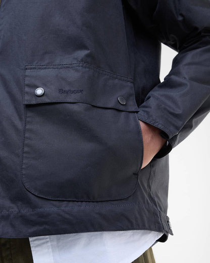 BARBOUR SHORT BEDALE WAXED JACKET -  CLASSIC NAVY