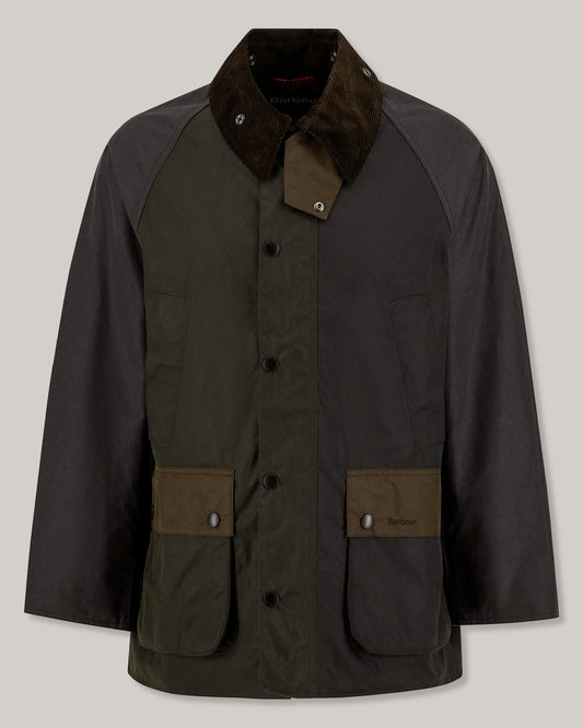 BARBOUR PATCHWORK BEDALE OS WAX JACKET - SAGE MULTI