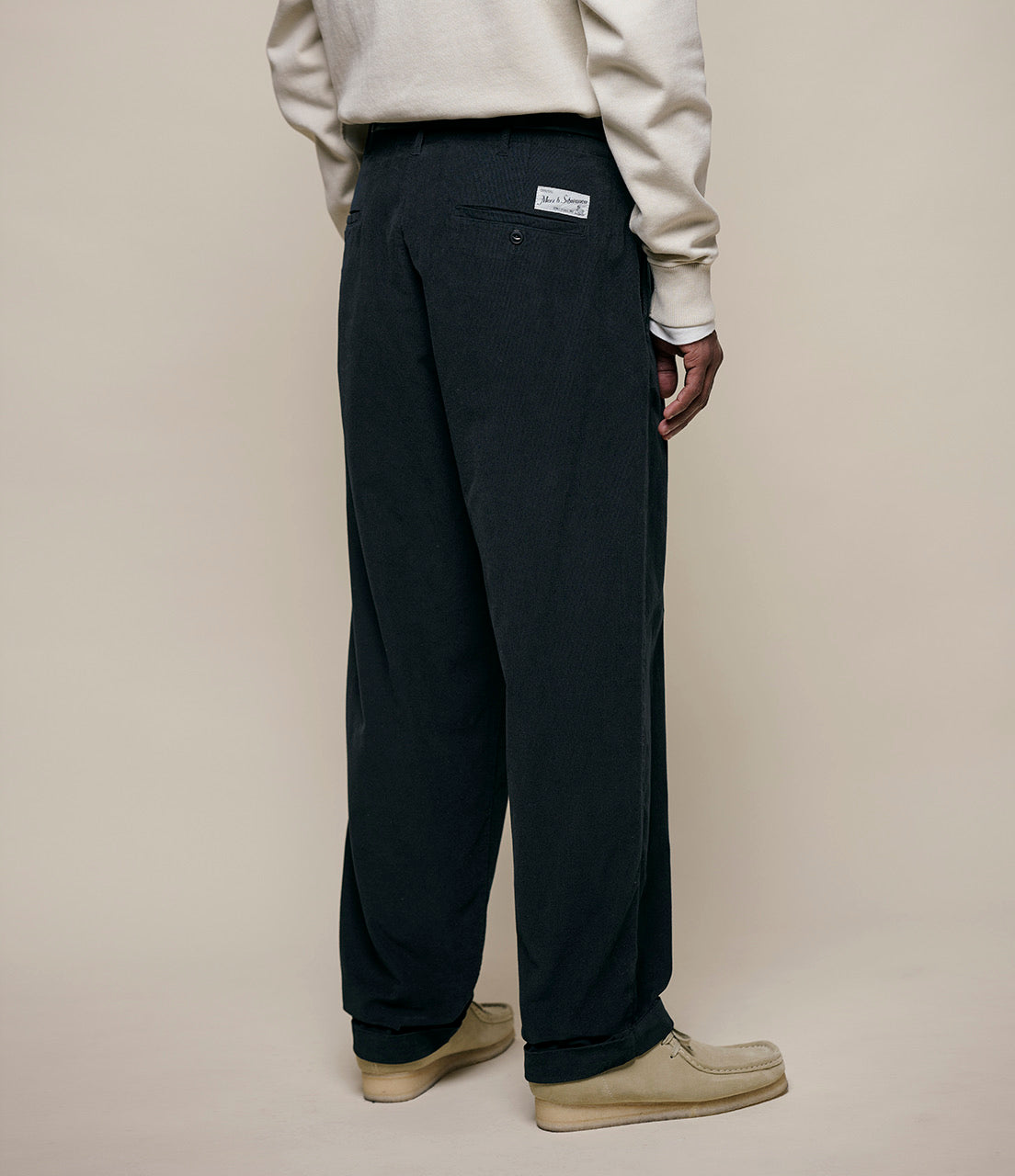 MERZ B. SCHWANEN UNISEX COTTON CORDUROY PANTS - DEEP BLACK